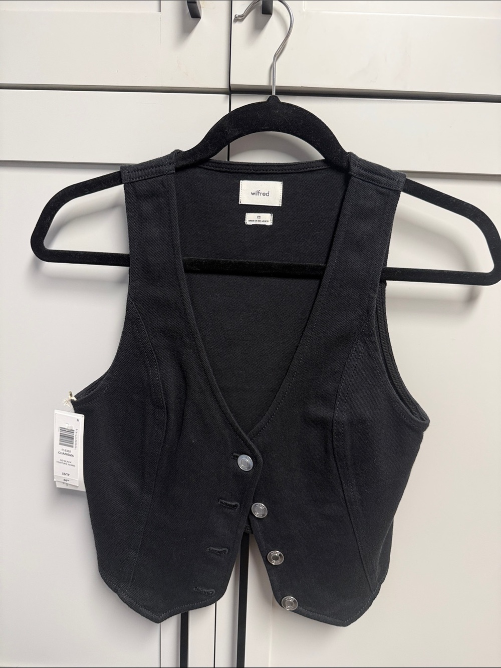 Aritzia Black Sleeveless Button Vest